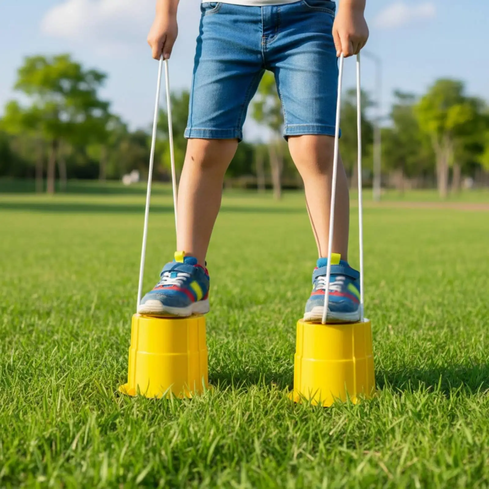 Children Balance Stilts Compact Stepping Sports Toy Rope Handle PP Material for Play Training and Movement