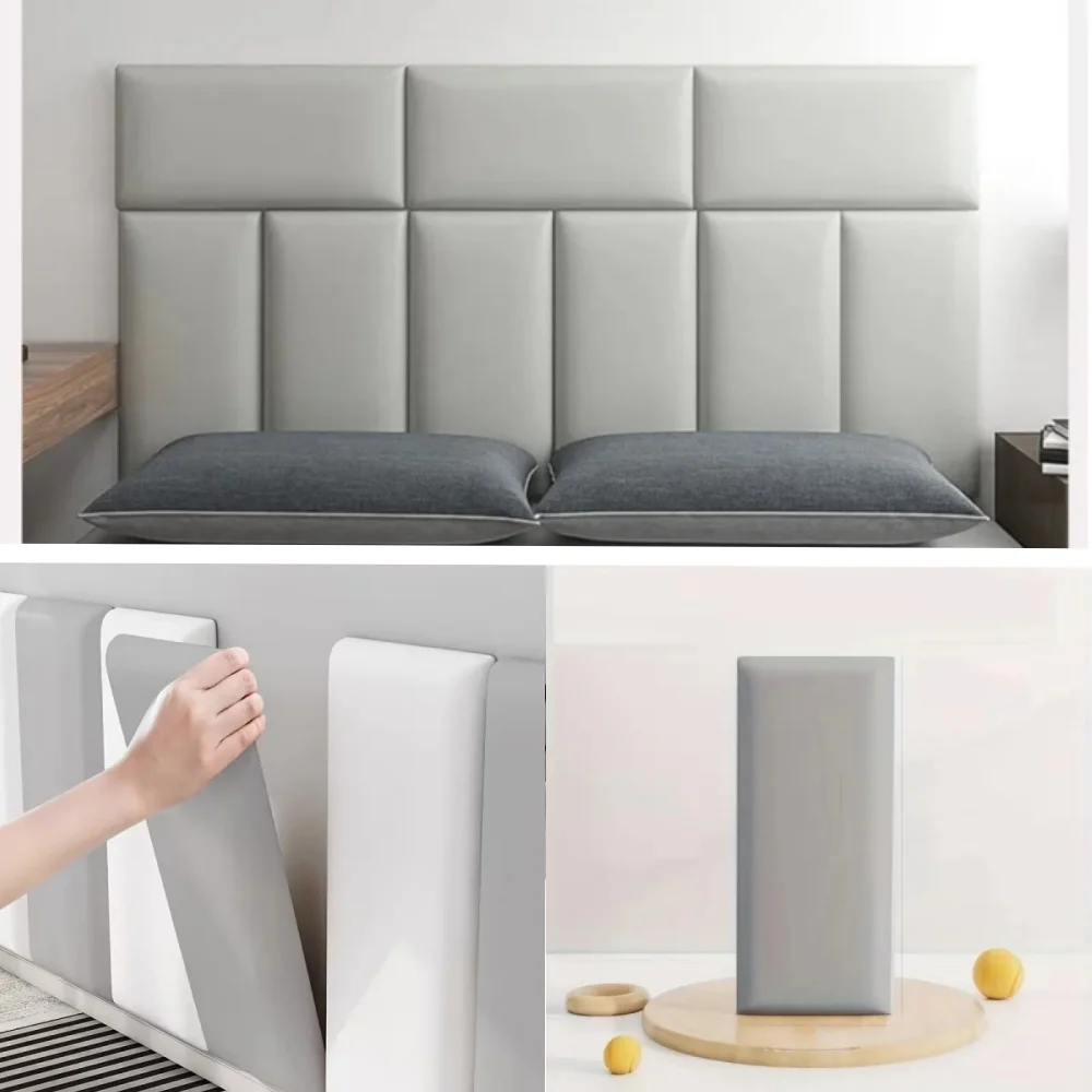 1pc 3D Wall Stickers Thicken Tatami Anti-collision Soft Back Wall Mat Anti-bump Living Room Background Wall Pad Decor