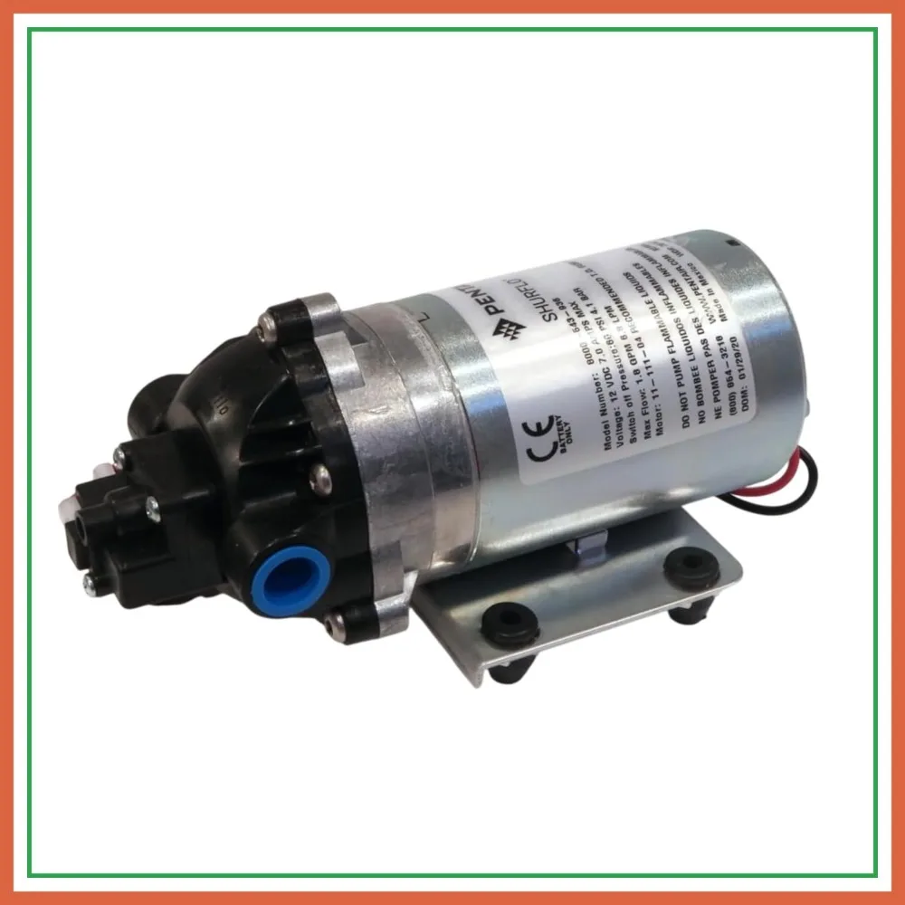 

12V DC Diaphragm Pump, 1.8 GPM 60 PSI, Chemical Resistant Transfer Pump for Irrigation, Lawn, Farm & Spray Systems