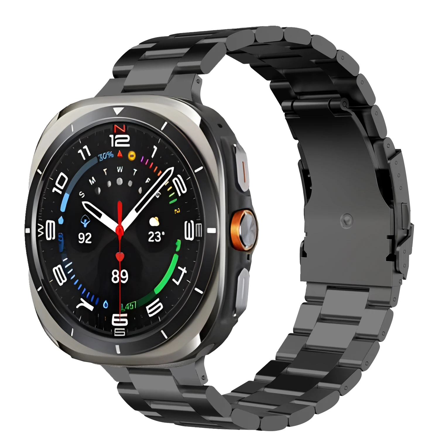 สายสแตนเลสสตีลสำหรับนาฬิกาซัมซุงกาแล็คซี่สายนาฬิกาอัลตร้า47มม. สายโลหะธุรกิจสำหรับ Galaxy Watch ultra LTE 47มม.