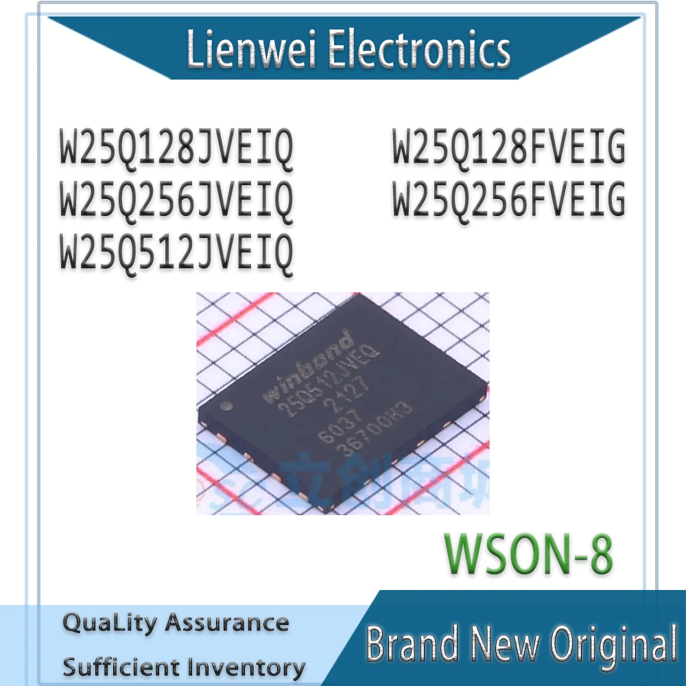 

100% New Original W25Q128JVEIQ W25Q128FVEIG W25Q256JVEIQ W25Q256FVEIG W25Q512JVEIQ IC Chipset WSON-8