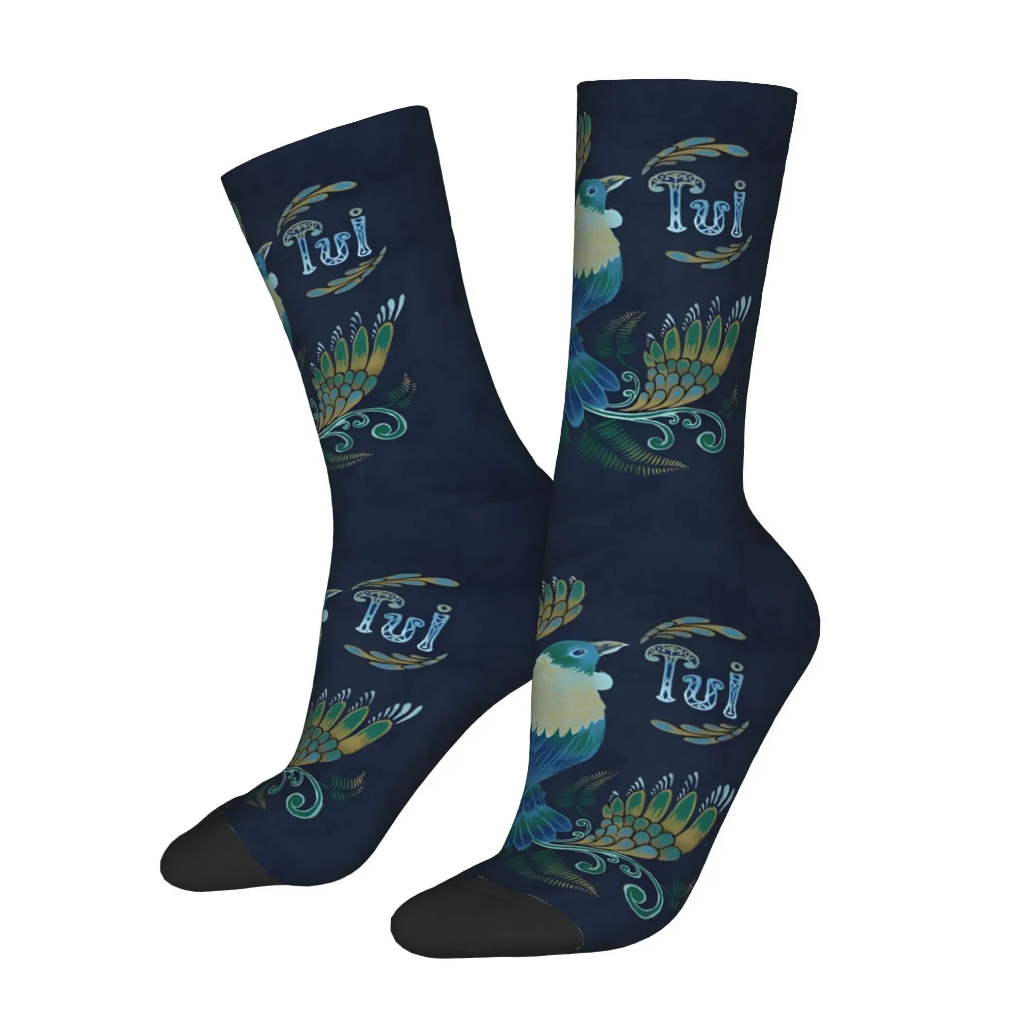 1pc Tui Bird Poster Printed Men's Socks  Novelty Hip Hop Harajuku Pattern Crew Sock Casual Gift