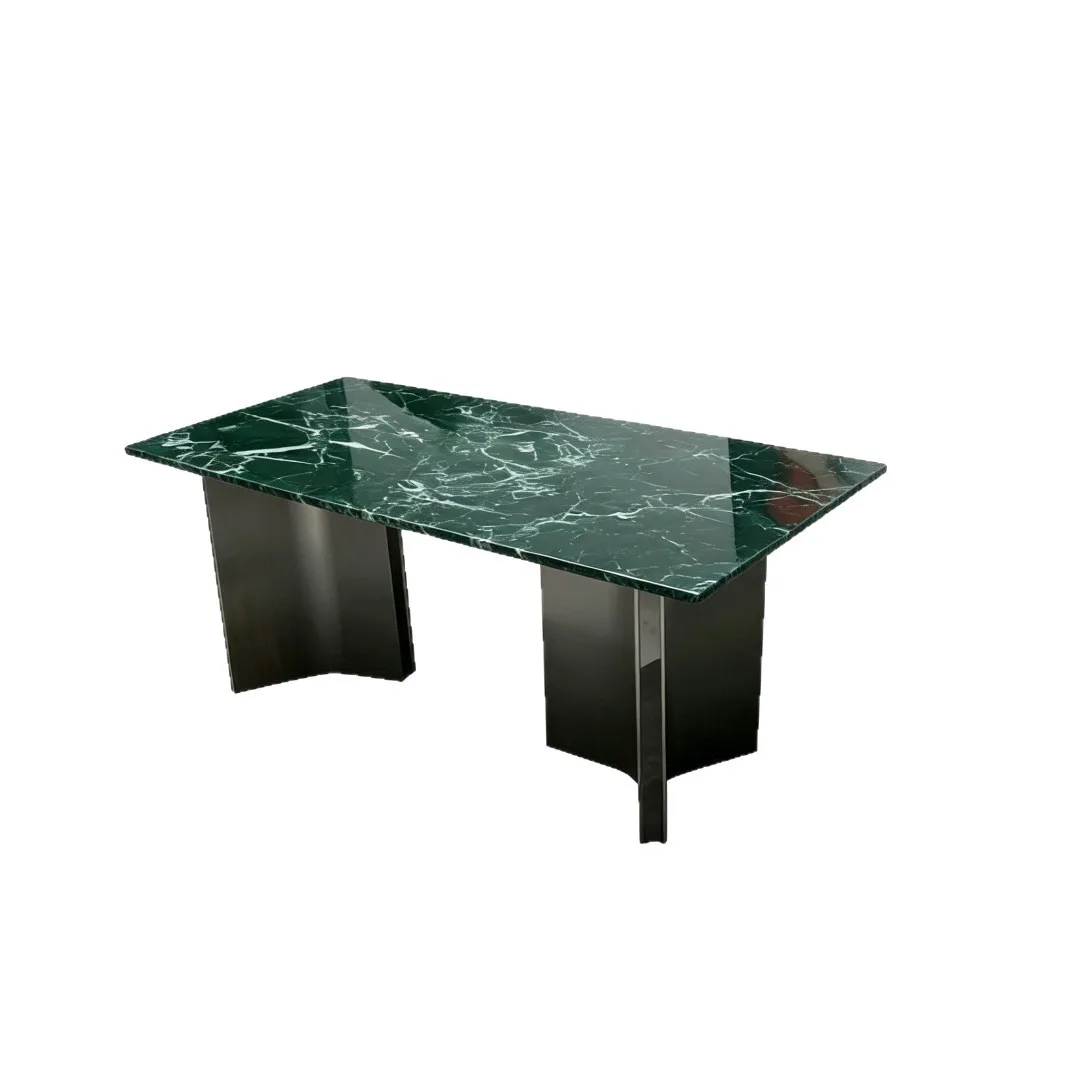 Mesa de jantar retangular de mármore natural italiano, mesa para casa/villa, luxo leve, restaurante de alta qualidade, pedra de luxo branca Fendi
