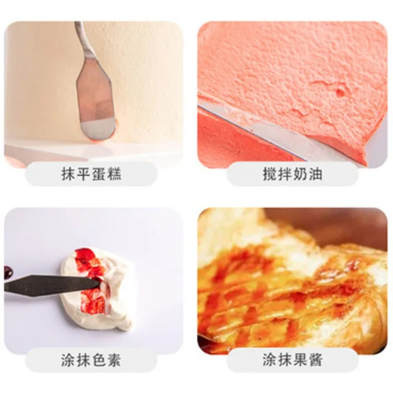 5Pcs Cake Cream Spatula Set Stainless Steel Painting Knive Kit Cake Decoration Tool Palette Knife Cake Icing Scraper Baking Tool