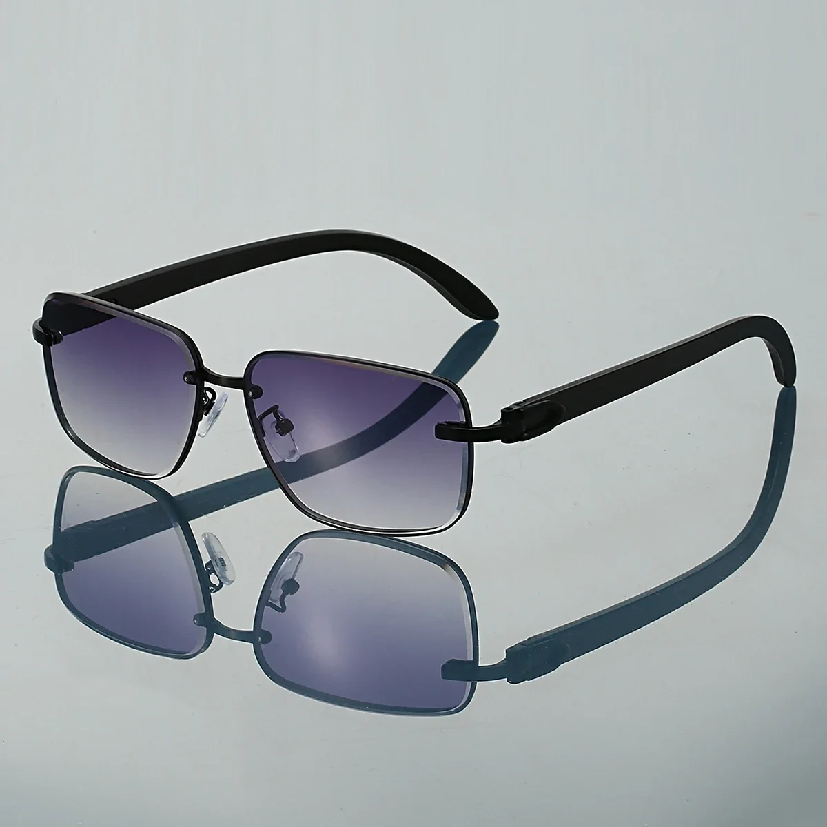 GM LUMIAS Square Rimless Sunglasses 2024 New Fashion Gradient Multi-color Shades Trendy Vintage Luxury Brand Design Sun Glasses