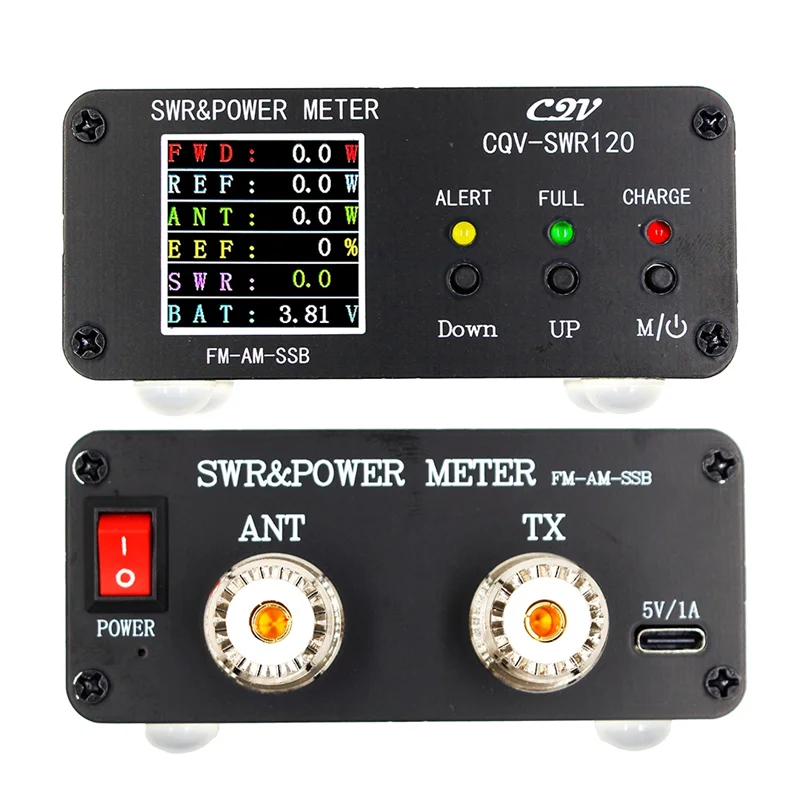 A56X CQV-SWR120 120W SWR & Power Standing Wave Meter High Standing Wave Alarm Function 240 X 240 Full Color HD FM-AM-SSB Durable