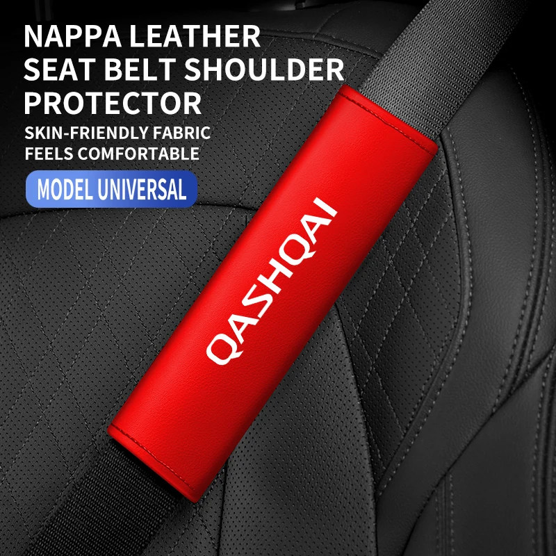 1Pc Leather Car Seat Belt Cover Safety Belt Shoulder Protection Interior Ornament For Nissan Qashqai J10 J11