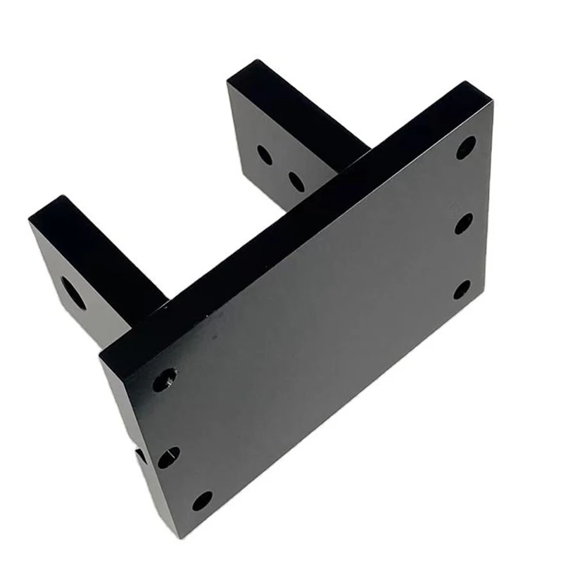 Custom U Shape Aluminum Connecting Bracket Black Anodizing U Mount Bracket For Machine Frame Installation