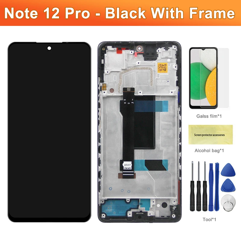 6.67" AMOLED For Xiaomi Redmi Note 12 Pro 5G 22101316C LCD Display Touch Screen Digitizer Assembly For Redmi Note 12 Pro Plus