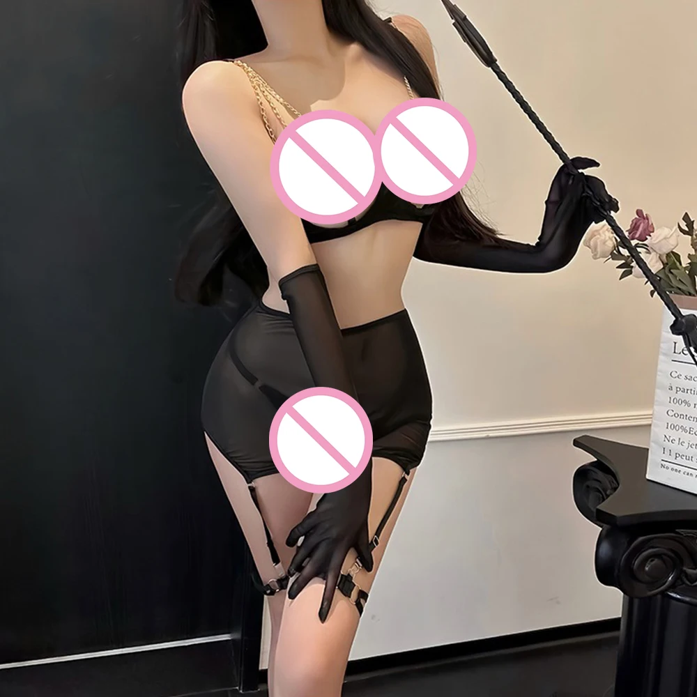 

Сексуальный комплект нижнего белья для женщин, обнаженная грудь, цепочка для любви, сексуальные прозрачные сетчатые подвязки, комплект экзотического нижнего белья, новый