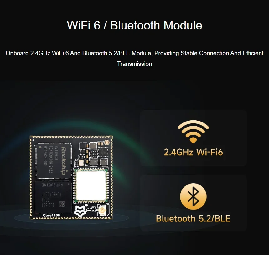 Luckfox Core1106 Core Board Based on Rockchip RV1106 Chip, 8GB EMMC, Integrates ARM Cortex-A7/RISC-V MCU/NPU/ISP Processors