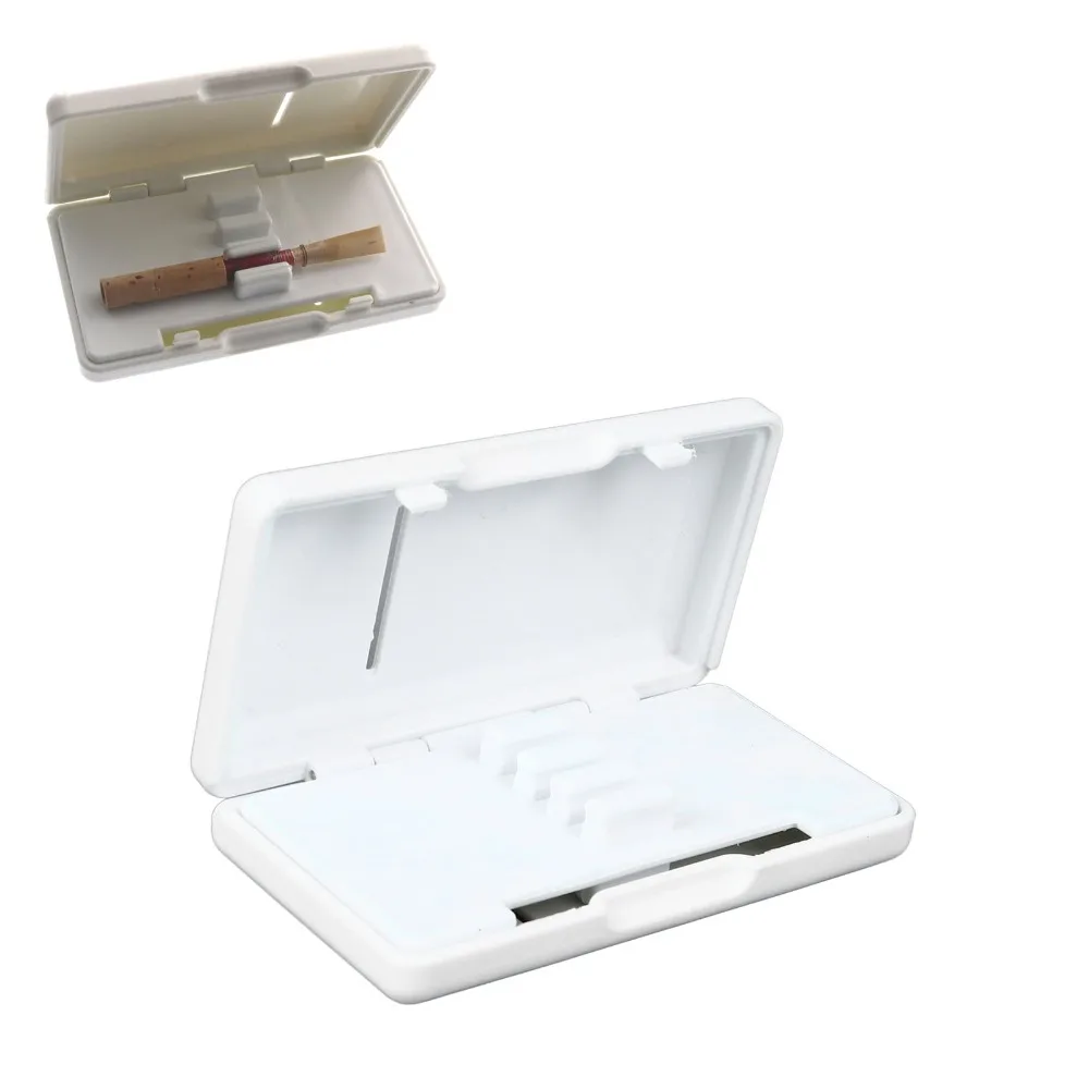 2PCS Convenient 6-Slot Design Oboe Reed Case Portable Size White Reed Storage Box Plastic Reed Holder Case Oboe Reed Storage