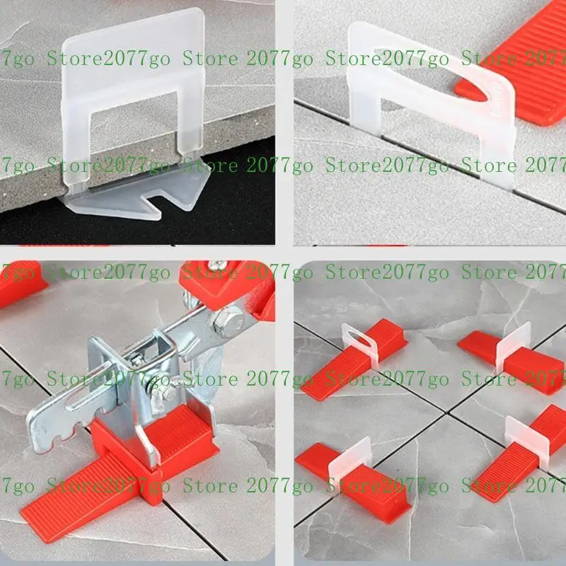 Y1UD 100 Pcs Tile Leveling Clips Flat Tile Leveling Spacers System Clips for Professional Ceramic Tile and Stone Installation