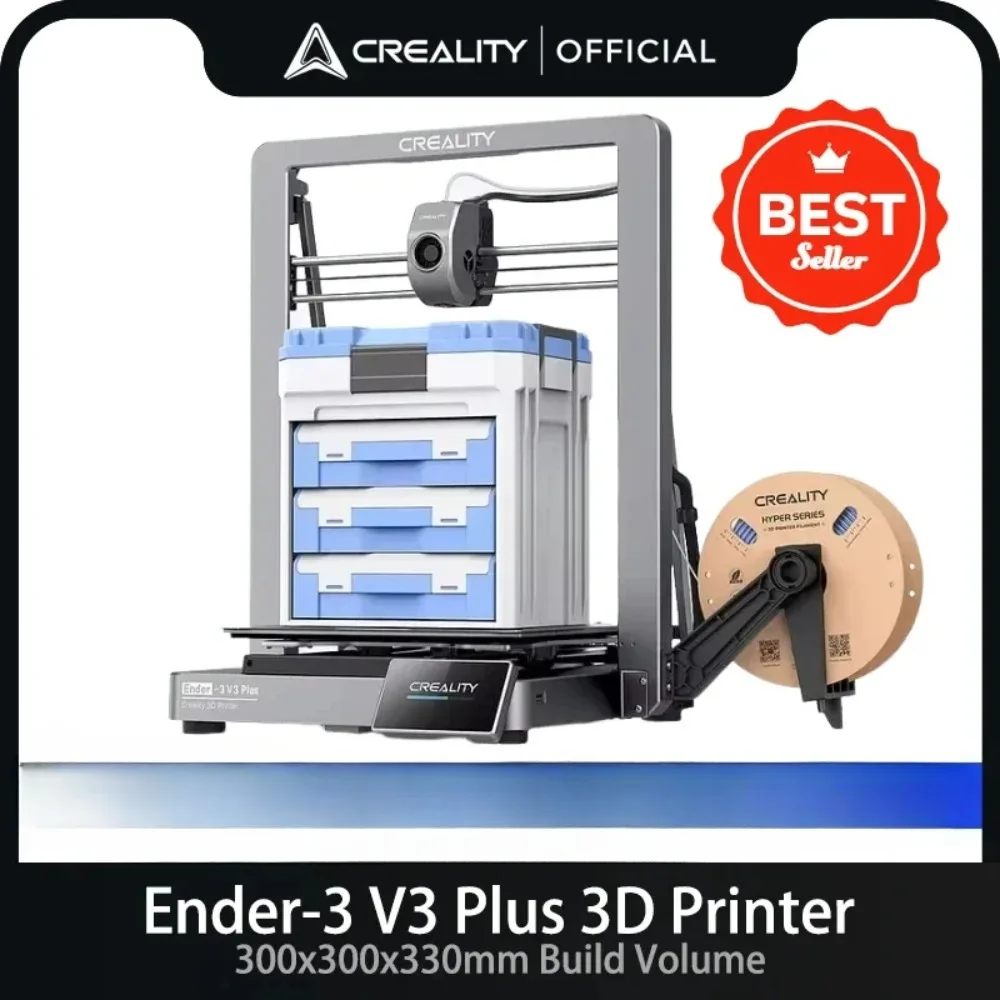 Creality Ender-3 V3 Plus 3D Printer Quick-swap Tri-metal Nozzle 600mm/s CoreXZ Printing Speed Y-axis Dual Motors & Support Rods