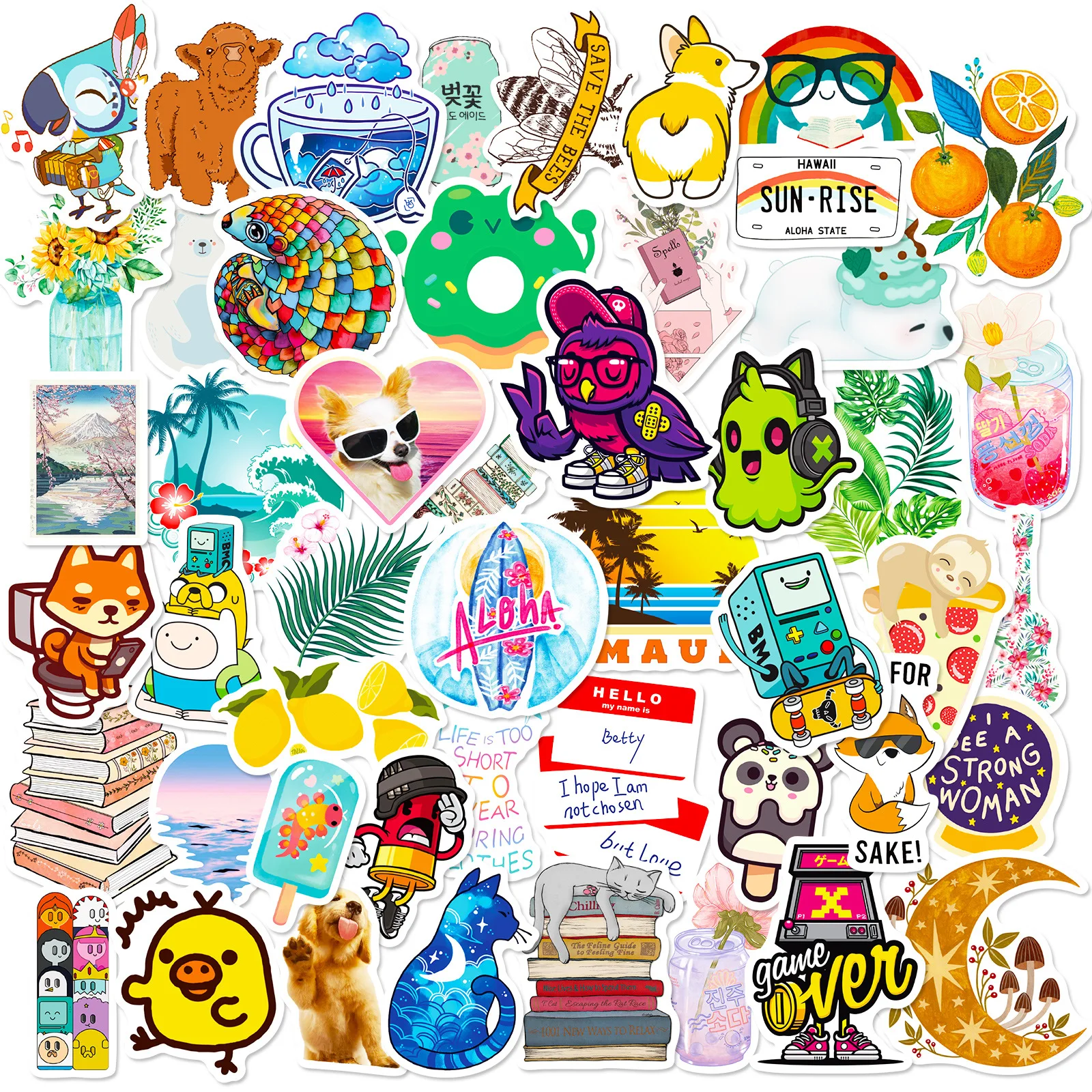 

50Pcs Small Fresh Ins Style Small Leaf Series Graffiti Stickers Suitable for Laptop Helmet Desktop Decoration DIY Sticker Toys