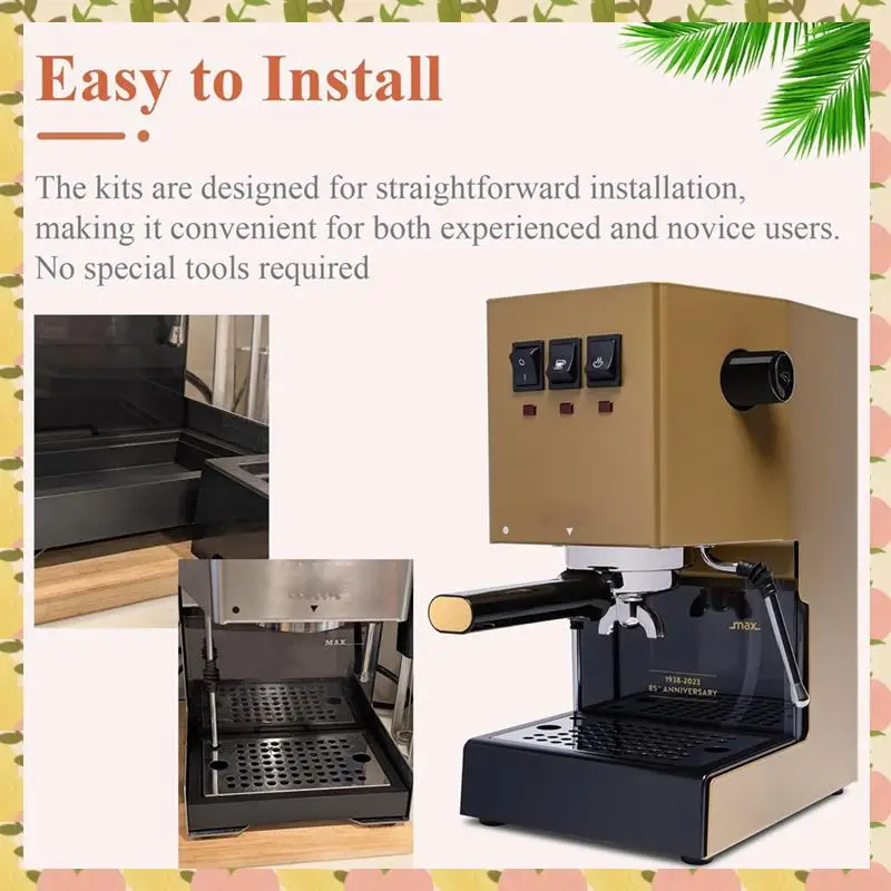 Caci Low Profile Thin Drip Tray & Hole Steam Tip & Spring Modification Kit, For Gaggia Classic Pro Espresso Coffee Machine