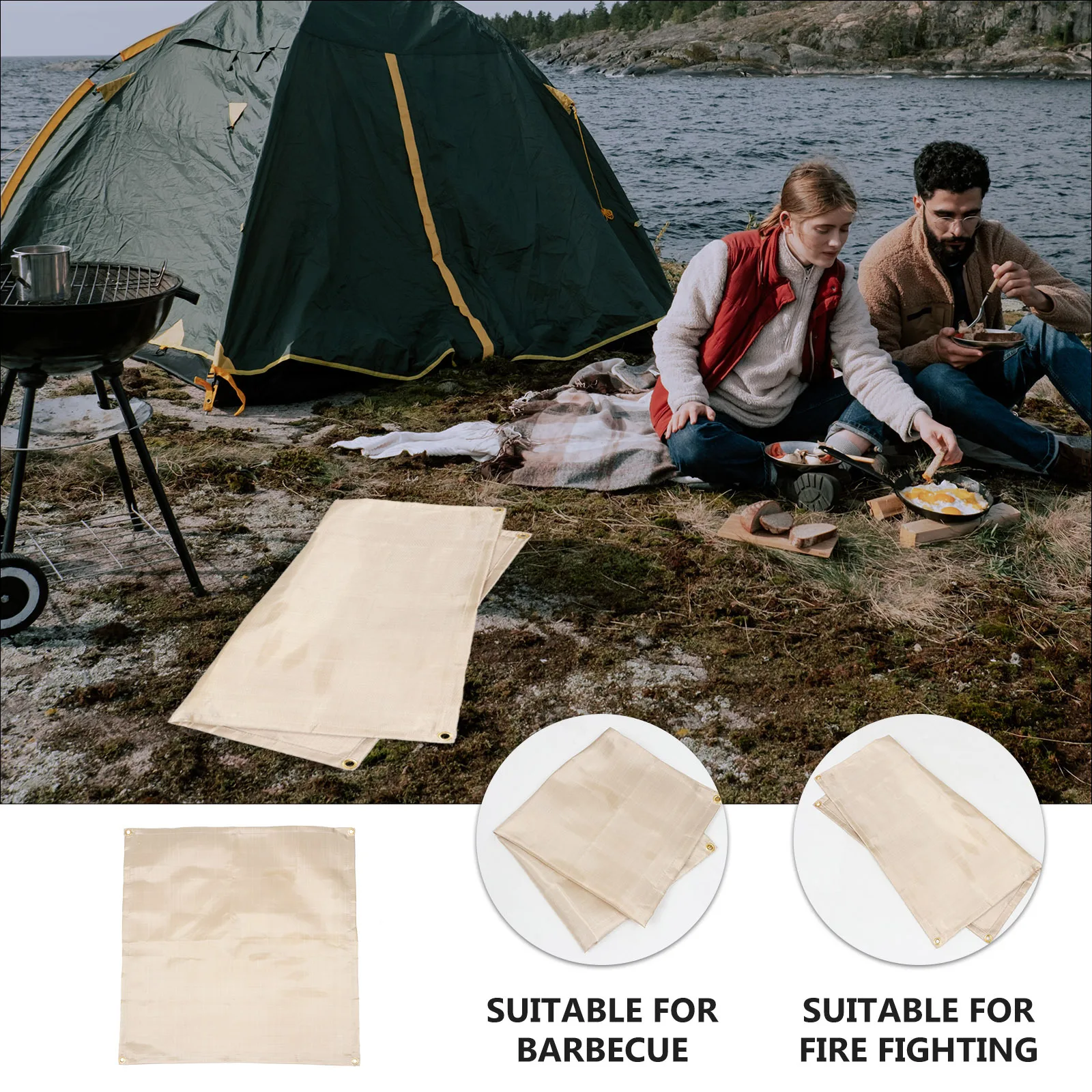 1Pcs Fire Resistance Blanket Flame Retardant High Temperature Glass Fiber for Kitchen Car Camping Barbecue Heat Shield Safety