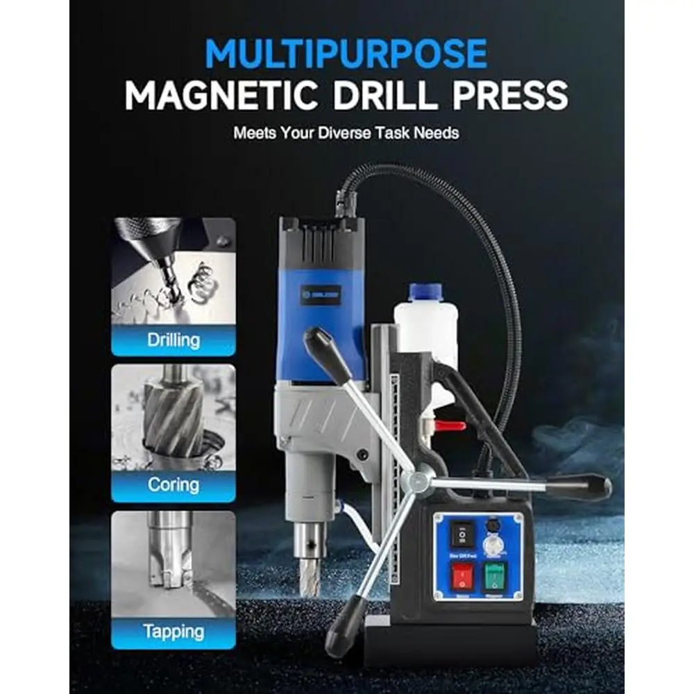 1550W Portable Magnetic Drill Press 11 Drill Bits 2