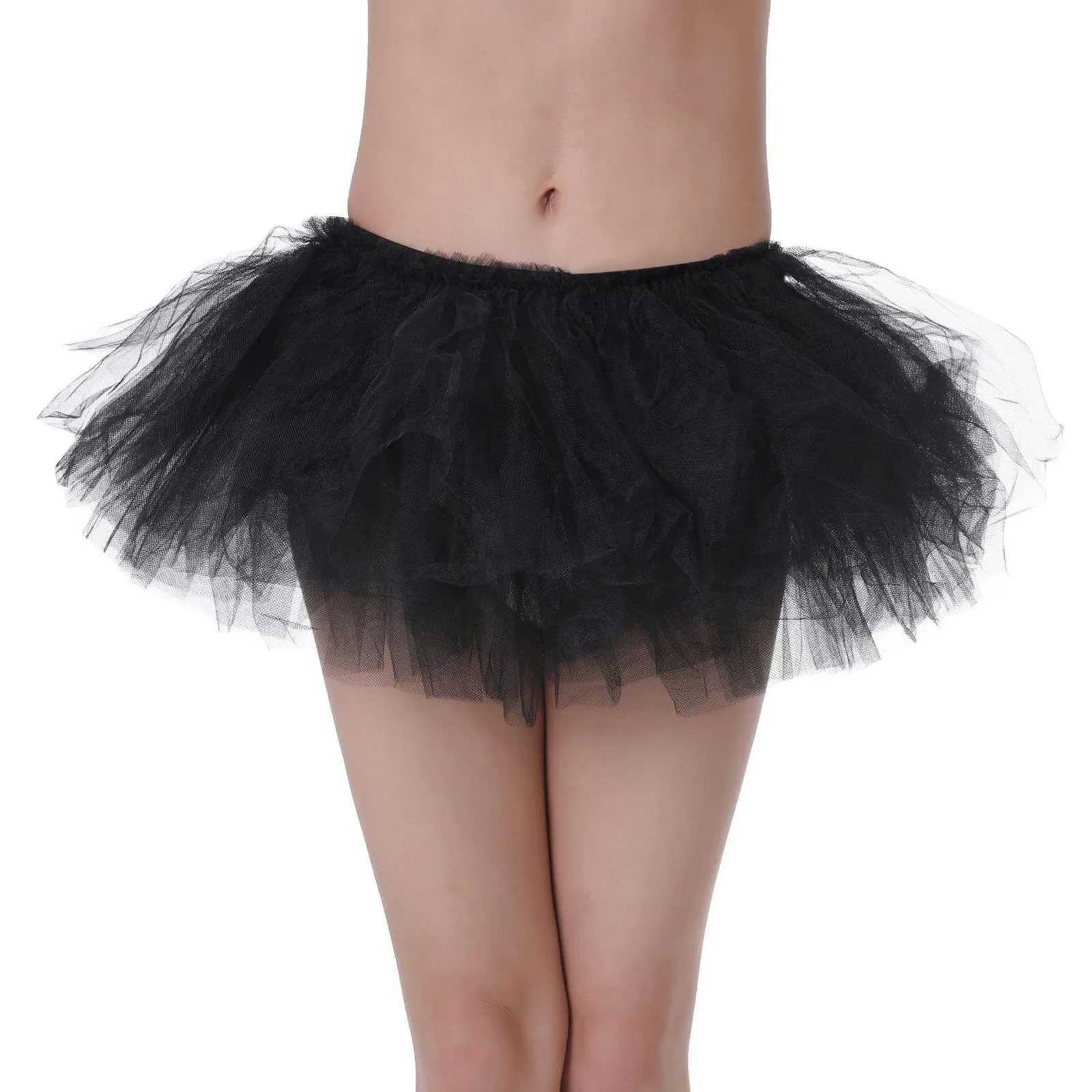 Mesh Tutu Skirt 5-layer Gauze Skirt Cake Skirt Performance Skirt Holiday Performance Costume Small Black Short Skirts for Women