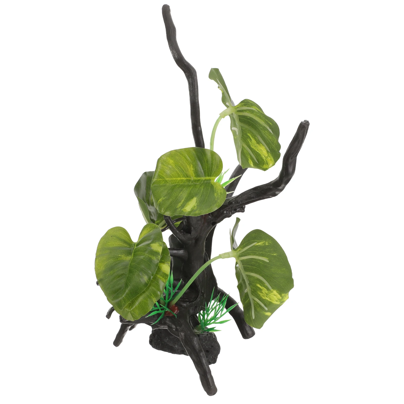 

Aquarium Decorative Tree Root Fake Plants Artificial Green Leaf Fish Tank Plant Decor Accessories Plastic DecorationsPet