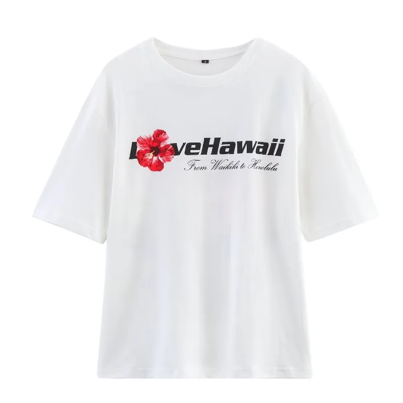 تي شيرت نسائي مطبوع بأكمام قصيرة، طقم شورت من الدانتيل الأخضر، كاجوال كبير الحجم للصيف، ملابس منزلية يومية، عطلة، نمط الشارع