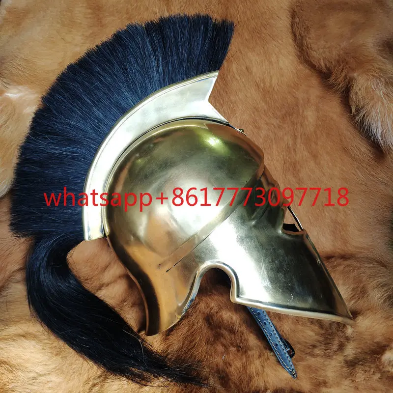 Greek armor Corinthian helmet Spartan warrior armor with mane can be worn