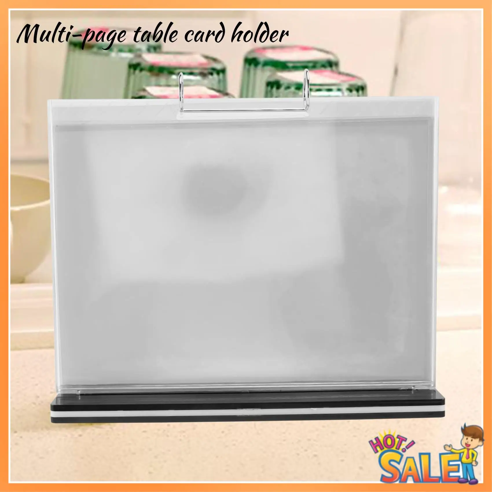 

AB68 A4 Flip Table Menu Stand Multi-Page Table Card Rack Menu Display Stand Menu Holder Desk Menu Photo Album Picture Frame