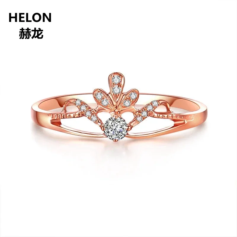 Solid 14k Rose Gold Natural Diamonds Engagement Ring for Women Anniversary Wedding Band Fine Jewelry Gift Party Jewelry