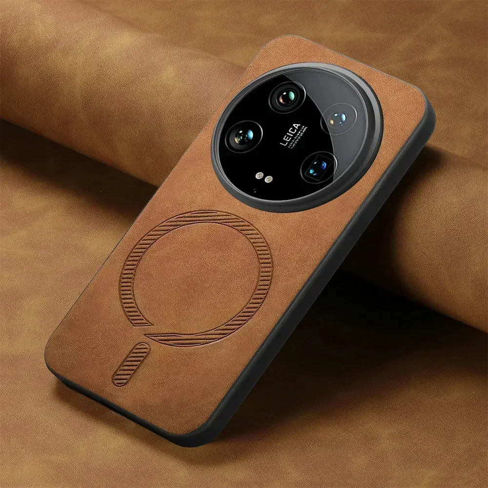 

Роскошный чехол для Xiaomi 15 Ultra 14 Pro 5G Magsafe, кожаный чехол на заднюю панель, защитный чехол для Xiaomi 14T 13T Pro, магнитный чехол