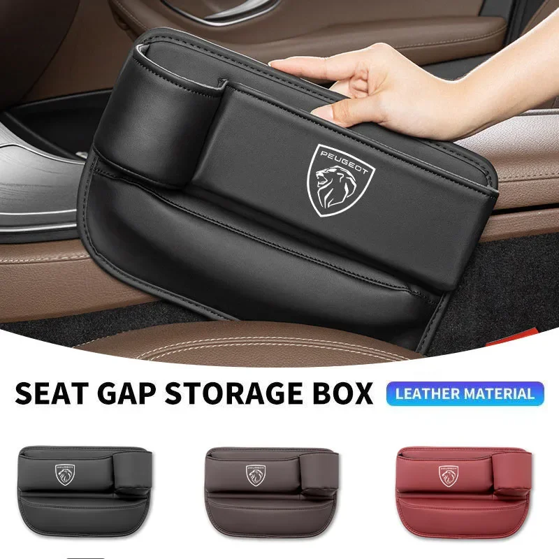Multifunction Sticker Car Seat Gap Filler Leak-proof Storage Bag Cup For Peugeot 408 308 5008 208 2008 3008 Landtrek Rifter 508