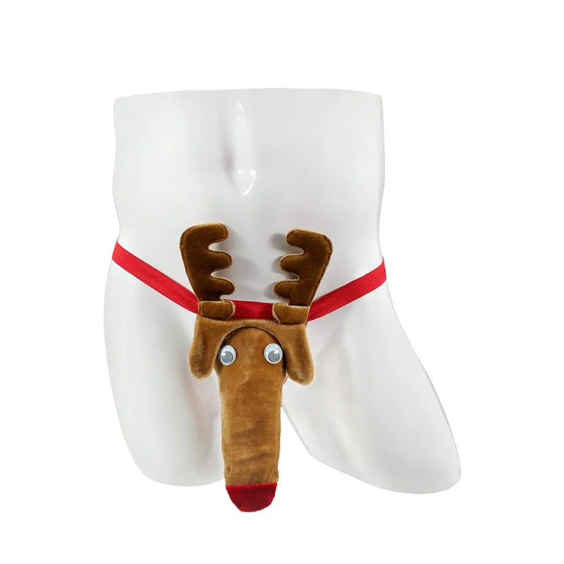 Men's Sexy Thongs And G Strings Underwear Christmas Deer Velvet Thong  Panties Lingerie Low Waist Sissy Jock Strap T-Back