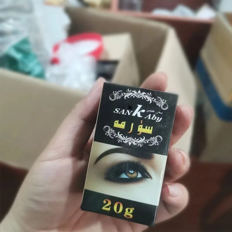 TAX Surma Natural BLACK Shadow Sormeh Ithmid Kajal Kohl Powder Bottle Color lasting Big Eyes Traditional Tool