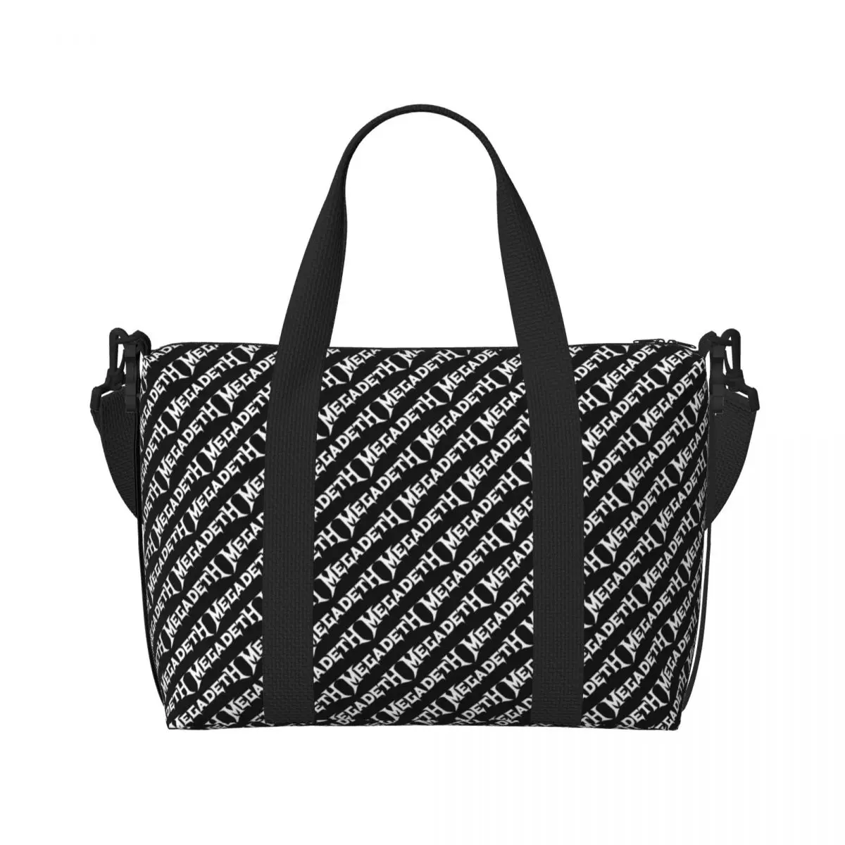 Custom Heavy Metal Rock Megadeths Print Beach Tote Bag Women Extra Large Gym Carry On Travel Shopping Bags