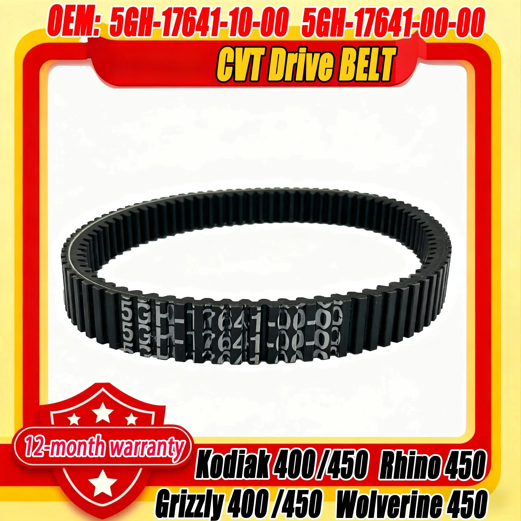 

5GH-17641-00-00 WHB High quality ATV/UTV Drive Belt For Yamaha Grizzly/Kodiak/ Rhino 400/450 YFM 400 450 Spare engine parts