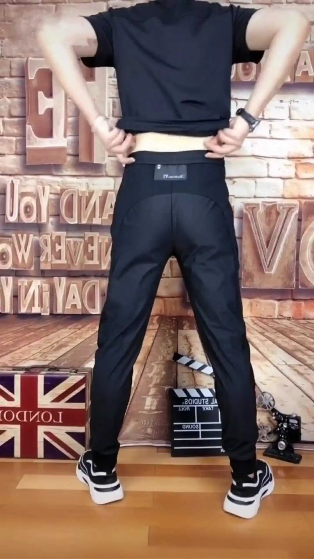 

Мужские уличные брюки из ледяного шелка с быстрым высыханием, в стиле пэчворк, модные, универсальные, эластичные, облегающие, дышащие, спортивные брюки