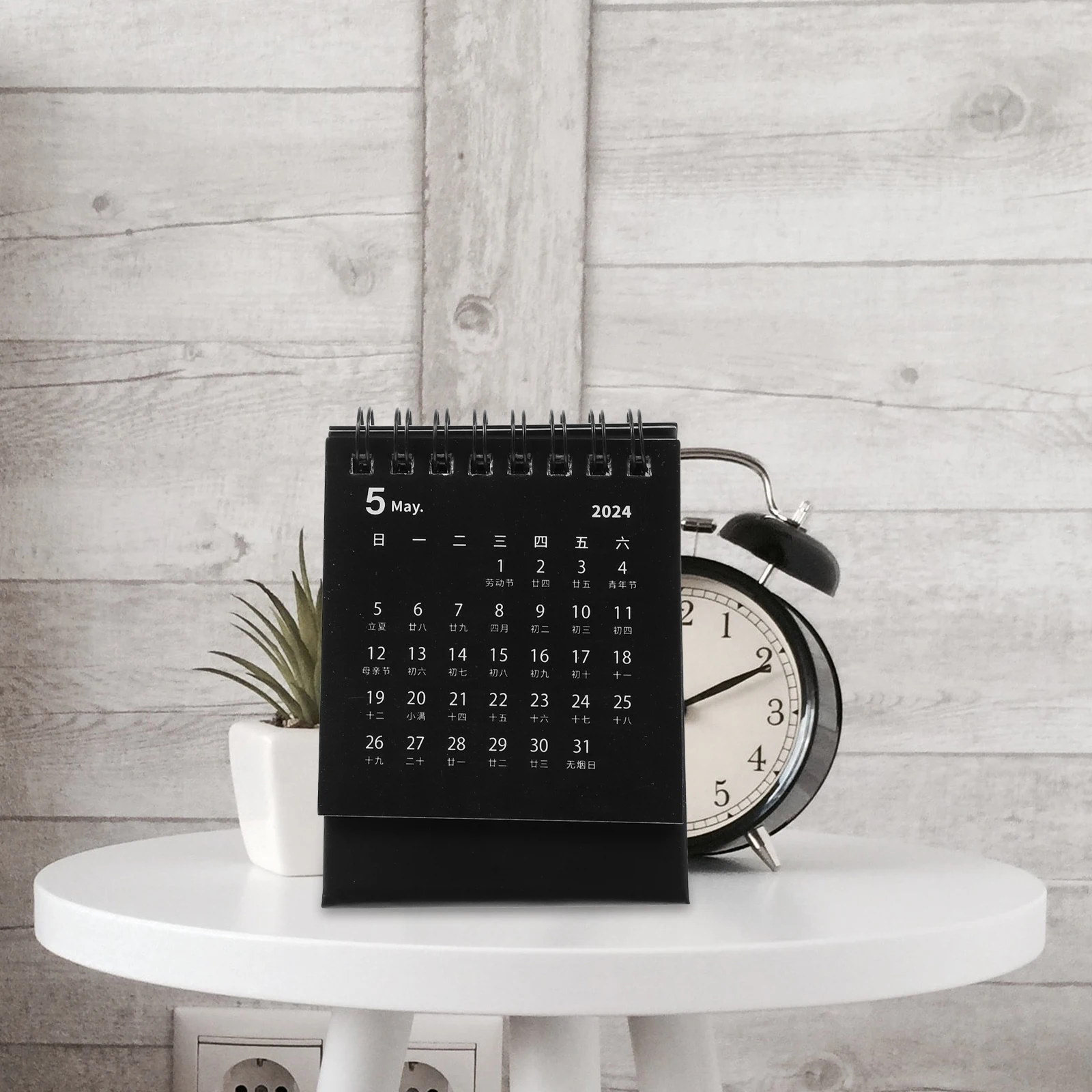 

Office Desk Decor Mini Calendar Miniature Table Small Black Standing Daily