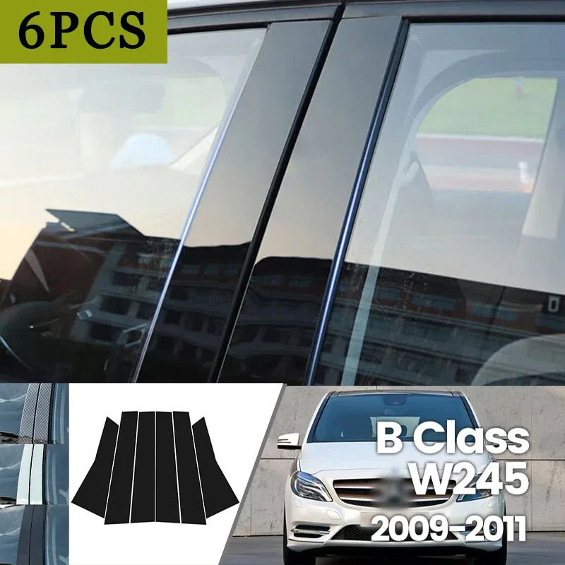 

For Mercedes Benz B Class W245 2009-2011 2010 Bright Black Carbon Fibre Window Door Waterproof B C Sticker