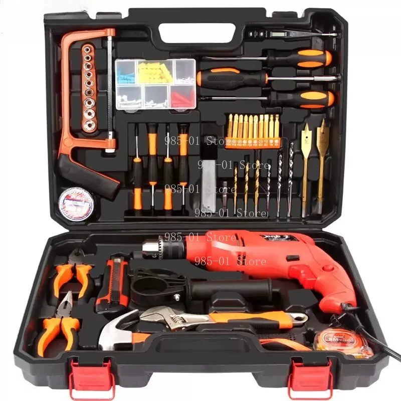16PCS High-Quality Multi-Functional Tool Kit, Electric & Manual Household Repair Set with Drill Bits and Storage Box