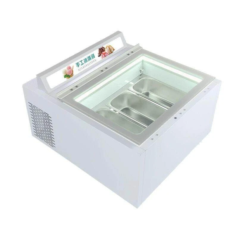 Italian hard ice cream frozen display cabinet, small desktop commercial