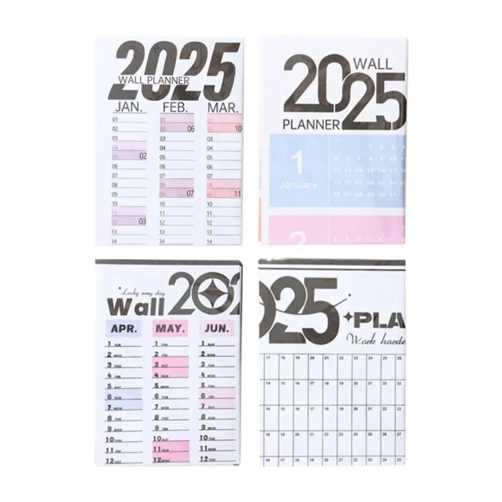 

Foldable 2025 Calendar Planner Sheet Decorative Plastic Planning Wall Calendar with Colorful Stickers Target List Schedule