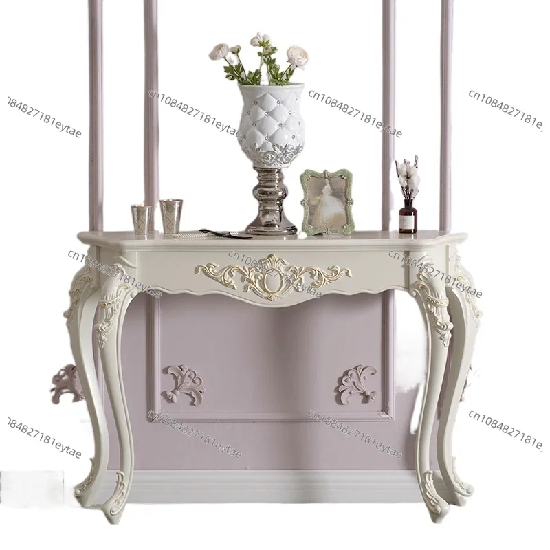 European Style Hallway Console Table Retro Vintage Semi-circle Entrance Furnit Living Room Home Furniture Decoration Gold Silver