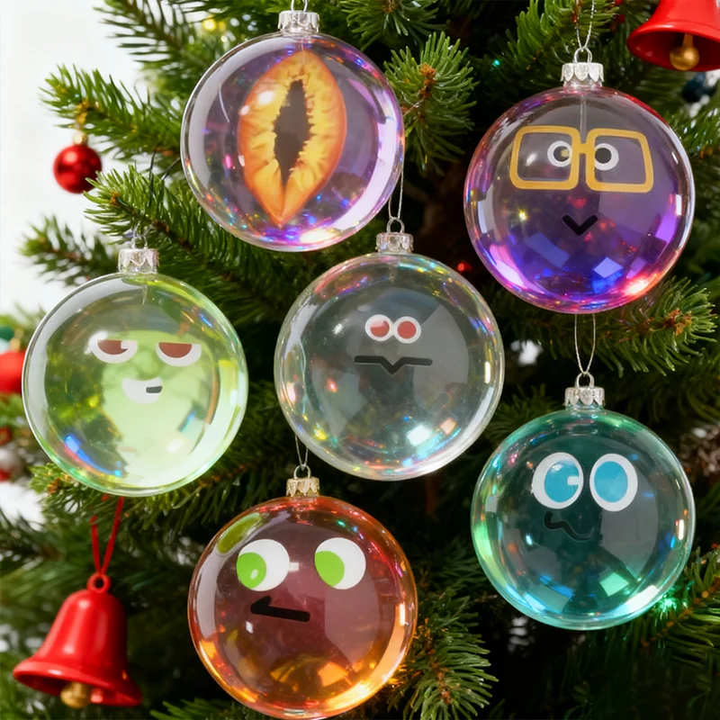 Detachable Display Pixel Screen Spherical Game Video Sound for Christmas Tree Decor Customizable DIY Art Glass Ball Lamp