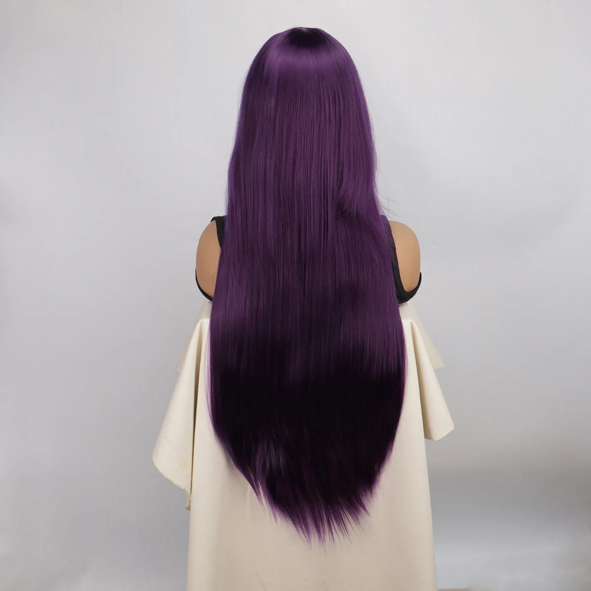 المائة خط Hiruko Shizuhara شعر مستعار تأثيري الخصر طول مستقيم الأرجواني الداكن خصلات الشعر المستعار النساء الفتيات لعبة كرنفال