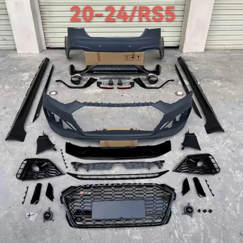 

Suitable for 20-23 A5 Modified RS5 Large Encircle Front and Rear Side Skirt Tail Mouth Grille Bumper