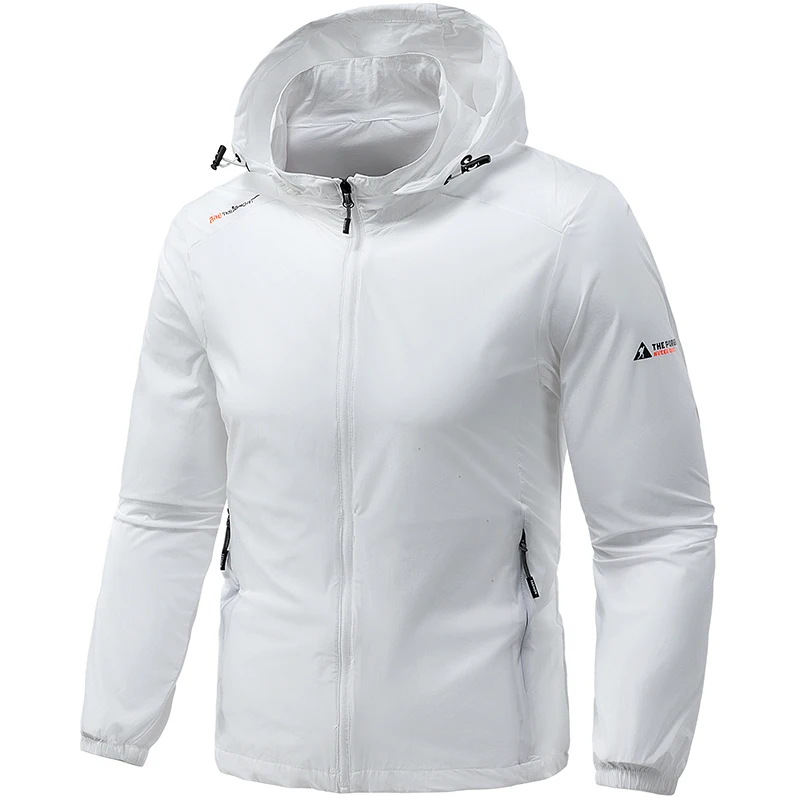 Men Skin Coats Waterproof Thin Loose Jackets Men Summer Lightweight Tactical Jacket Men Breathable Sunscreen Thin Hoodie Coat