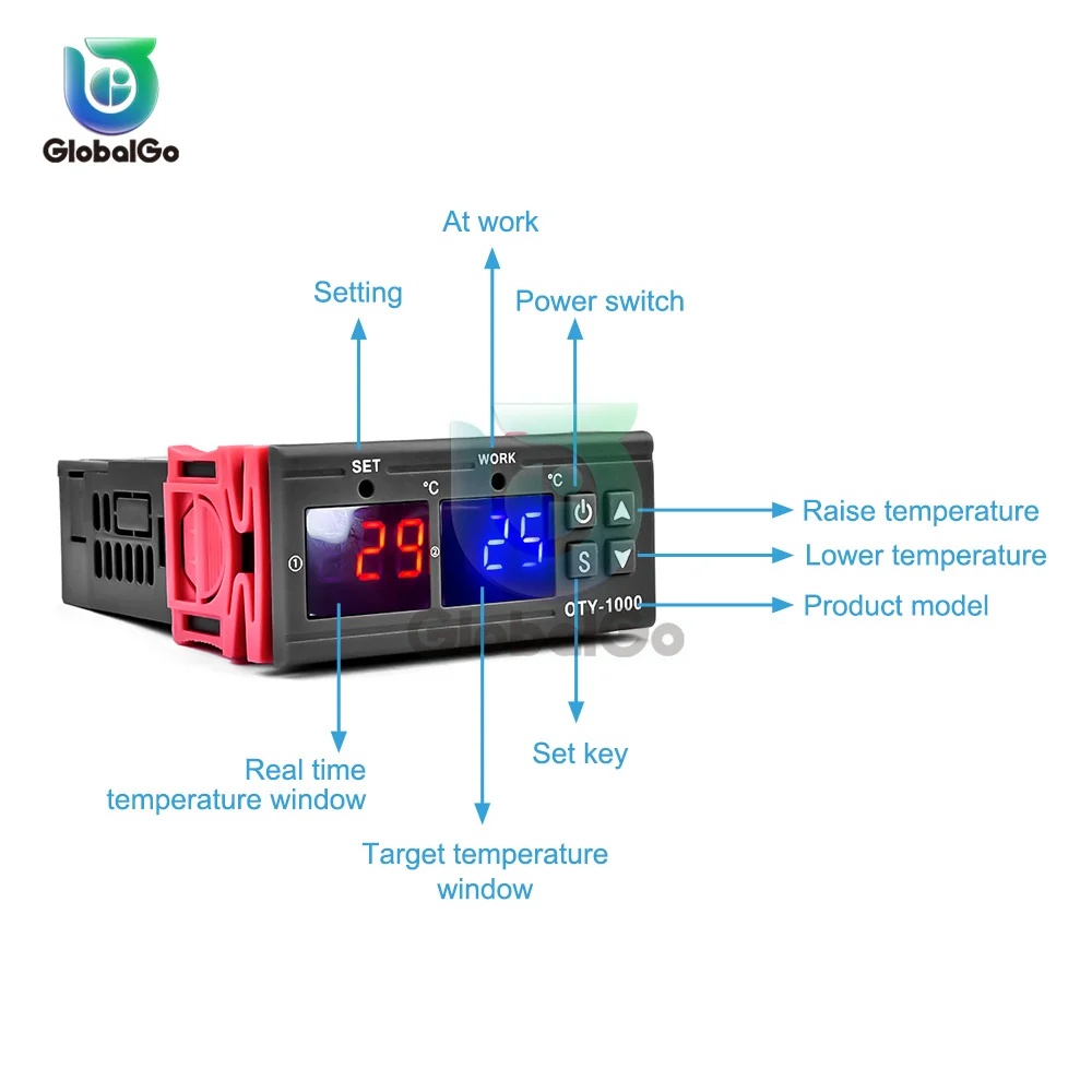 OTY-1000 Digital Temperature Controller AC220V Thermostat Thermoregulator incubator LED Display Temperature Control Switch Meter