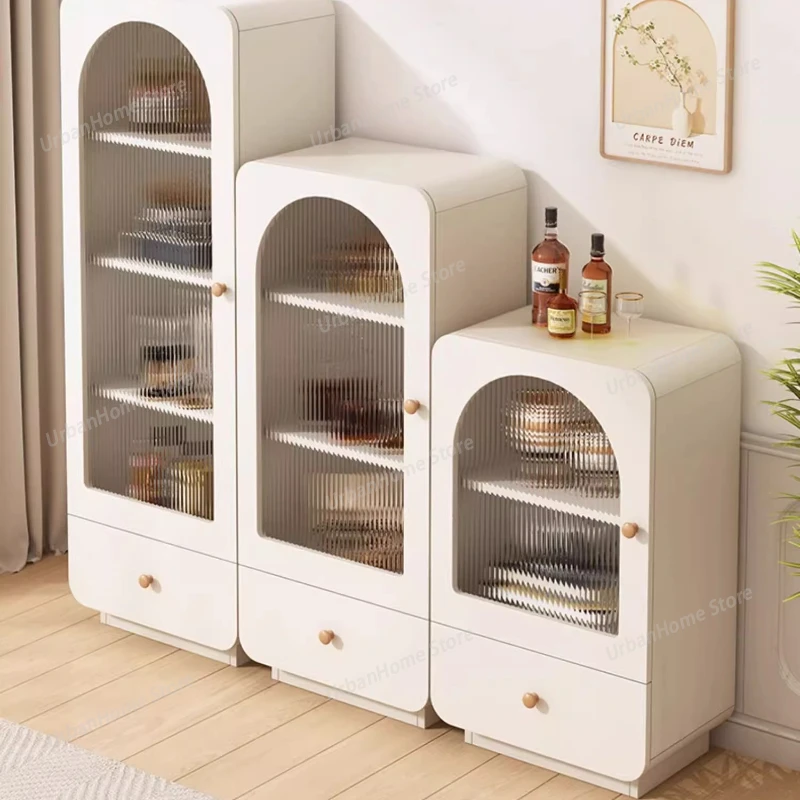 

Cream Wind Changhong Glass Sideboard Multi-functional Modern Minimalist Cupboard Eenvoudig En Duurzaam Dining Room Furniture