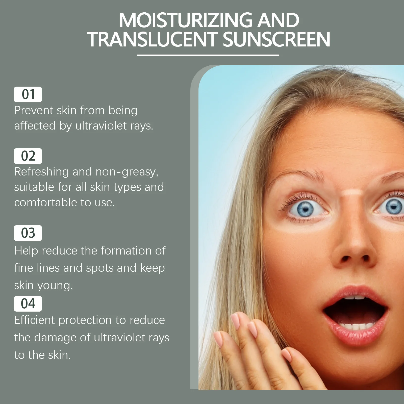 الوجه الجسم واقية من الشمس SPF 50 الجلد واقية مكافحة الشمسية Sunblock ترطيب شفافة السيطرة على النفط Houttuynia Cordata كريم الشمس #5