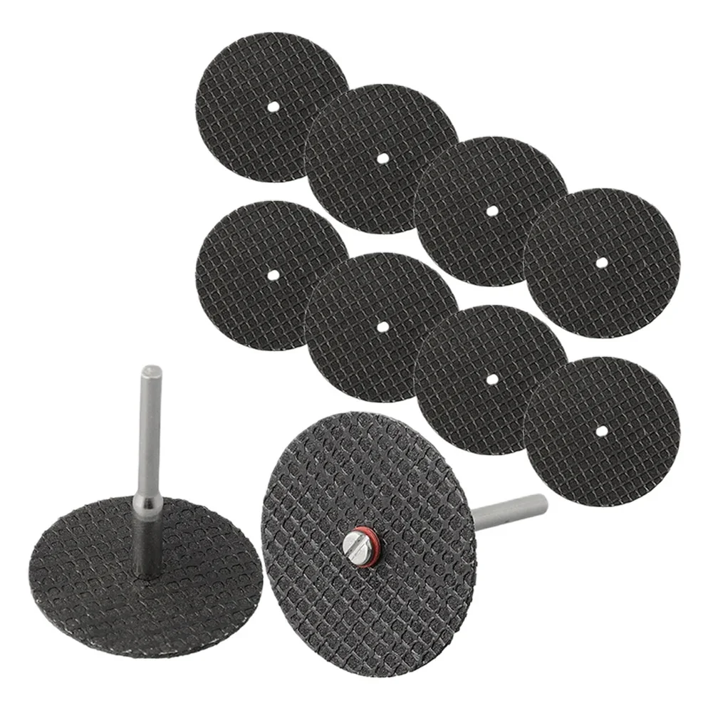 10pcs/Set 32mm Mini Cutting Disc Circular Resin Grinding Wheel With Connecting Shaft For Angle Grinder Polishing Cutting Disc