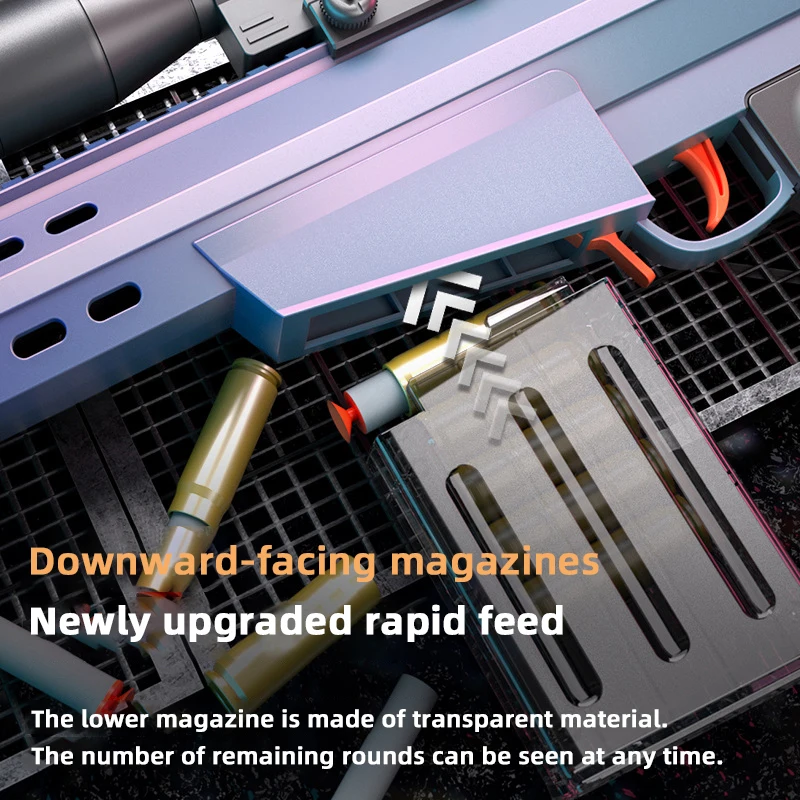 小型狙撃銃 手動装填 発射可能 排莢式 ソフト弾丸 おもちゃの銃 子供と男の子向けおもちゃ